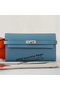 Hermes Kelly Original Saffiano Leather Bi-Fold Wallet A708 Light Blue  Replica