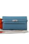 Hermes Kelly Original Saffiano Leather Bi-Fold Wallet A708 Light Blue  Replica