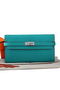 Hermes Kelly Original Saffiano Leather Bi-Fold Wallet A708 Light Green  Replica