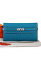 Hermes Kelly Original Saffiano Leather Bi-Fold Wallet A708 Medium Blue  Replica