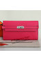 Hermes Kelly Original Saffiano Leather Bi-Fold Wallet A708 Peach  Replica