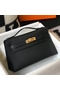 Hermes Kelly Pochette Bag In Black Epsom Leather  Replica