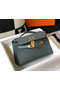 Hermes Kelly Pochette Bag In Vert Amande Epsom Leather  Replica