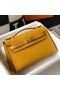 Hermes Kelly Pochette Bag In Yellow Epsom Leather  Replica