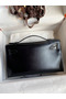 Hermes Kelly Pochette Handmade Bag In Black Box Calfskin  Replica