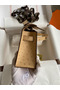 Hermes Kelly Pochette Handmade Bag In Chai Ostrich Leather  Replica