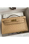 Hermes Kelly Pochette Handmade Bag In Chai Ostrich Leather  Replica