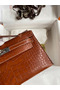 Hermes Kelly Pochette Handmade Bag In Gold Matte Alligator Leather  Replica