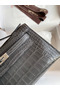Hermes Kelly Pochette Handmade Bag In Graphite Matte Alligator Leather  Replica