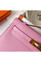 Hermes Kelly Pochette Handmade Bag In Mauve Sylvestre Epsom Calfskin  Replica