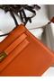 Hermes Kelly Pochette Handmade Bag In Orange Epsom Calfskin  Replica