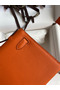 Hermes Kelly Pochette Handmade Bag In Orange Epsom Calfskin  Replica