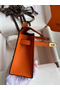 Hermes Kelly Pochette Handmade Bag In Orange Epsom Calfskin  Replica
