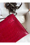 Hermes Kelly Pochette Handmade Bag In Rose Extreme Shiny Alligator Leather  Replica