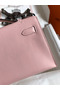 Hermes Kelly Pochette Handmade Bag In Rose Sakura Swift Calfskin  Replica