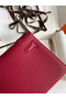 Hermes Kelly Pochette Handmade Bag In Ruby Epsom Calfskin  Replica