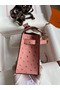 Hermes Kelly Pochette Handmade Bag In Terre Cuite Ostrich Leather  Replica