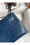 Hermes Kelly Pochette Handmade Bag In Vert Bosphore Shiny Alligator Leather  Replica