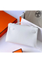 Hermes Kelly Pochette Handmade Bag In White Swift Calfskin  Replica