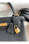 Hermes Kelly Retourne 25 Handmade Bag In Black Clemence Leather  Replica