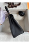 Hermes Kelly Retourne 25 Handmade Bag In Black Clemence Leather  Replica