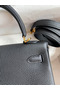 Hermes Kelly Retourne 25 Handmade Bag In Black Clemence Leather  Replica