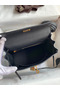 Hermes Kelly Retourne 25 Handmade Bag In Black Clemence Leather  Replica