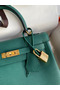 Hermes Kelly Retourne 25 Handmade Bag In Blue Paon Clemence Leather  Replica