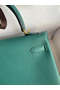 Hermes Kelly Retourne 25 Handmade Bag In Blue Paon Clemence Leather  Replica
