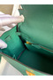 Hermes Kelly Retourne 25 Handmade Bag In Blue Paon Clemence Leather  Replica