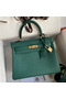 Hermes Kelly Retourne 25 Handmade Bag In Blue Paon Clemence Leather  Replica