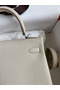Hermes Kelly Retourne 25 Handmade Bag In Craie Clemence Leather  Replica