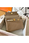 Hermes Kelly Retourne 25 Handmade Bag In Grey Swift Calfskin  Replica
