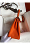 Hermes Kelly Retourne 25 Handmade Bag In Orange Clemence Leather  Replica