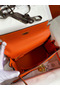 Hermes Kelly Retourne 25 Handmade Bag In Orange Clemence Leather  Replica