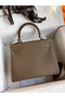 Hermes Kelly Retourne 25 Handmade Bag In Taupe Clemence Leather  Replica