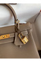Hermes Kelly Retourne 25 Handmade Bag In Taupe Clemence Leather  Replica