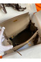 Hermes Kelly Retourne 25 Handmade Bag In Taupe Clemence Leather  Replica