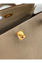 Hermes Kelly Retourne 25 Handmade Bag In Taupe Clemence Leather  Replica