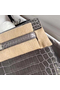Hermes Kelly Retourne 25 Handmade Bag In Taupe Crocodile Niloticus Shiny Skin  Replica