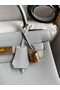 Hermes Kelly Retourne 28 Handmade Bag In Blue Glacier Clemence Leather  Replica