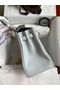 Hermes Kelly Retourne 28 Handmade Bag In Blue Glacier Clemence Leather  Replica