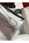 Hermes Kelly Retourne 28 Handmade Bag In Blue Glacier Clemence Leather  Replica