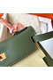 Hermes Kelly Retourne 28 Handmade Bag In Canopee Clemence Leather  Replica