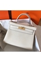 Hermes Kelly Retourne 28 Handmade Bag In Craie Clemence Leather  Replica