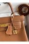 Hermes Kelly Retourne 28 Handmade Bag In Gold Clemence Leather  Replica