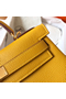 Hermes Kelly Retourne 28 Handmade Bag In Jaune Ambre Clemence Leather  Replica