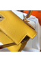 Hermes Kelly Retourne 28 Handmade Bag In Jaune Ambre Clemence Leather  Replica