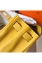 Hermes Kelly Retourne 28 Handmade Bag In Jaune Ambre Clemence Leather  Replica