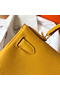 Hermes Kelly Retourne 28 Handmade Bag In Jaune Ambre Clemence Leather  Replica